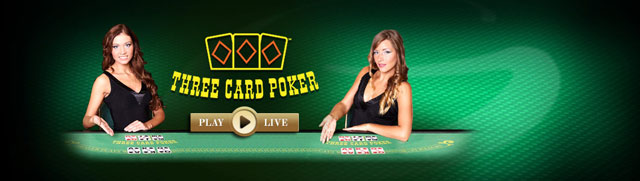 Three Card Poker, now in our LIVE CASINO