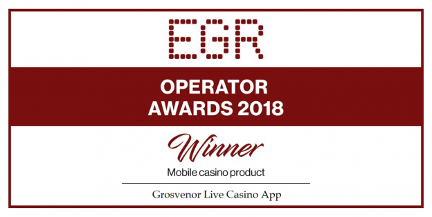 Grosvenor Casinos’ delight as Live Casino App scoops major EGR award