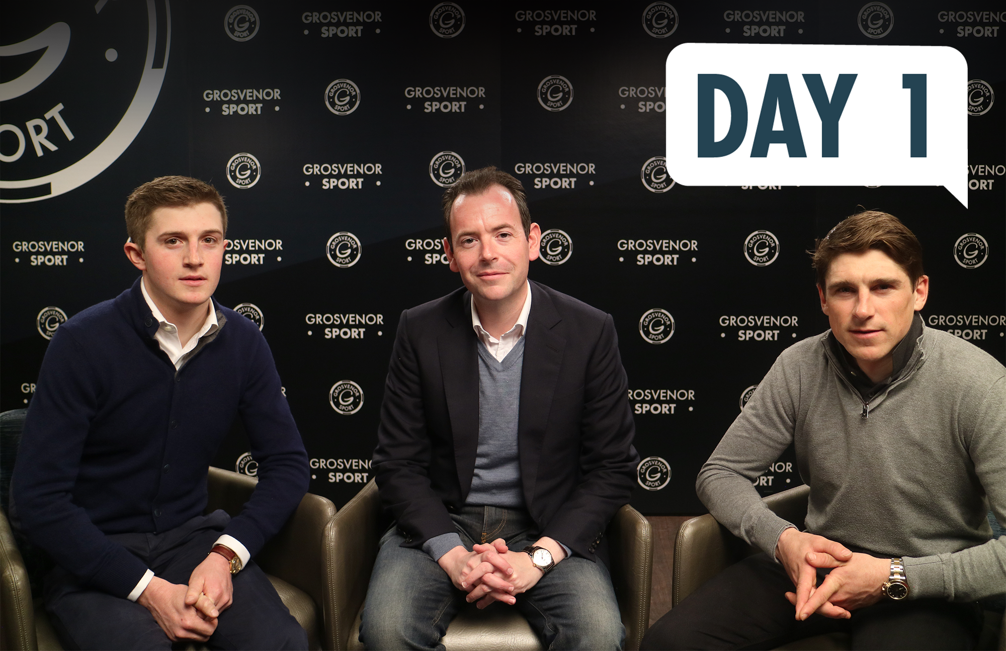 Harry Skelton, Nick Luck and Harry Derham - Cheltenham festival Grsovenor sport