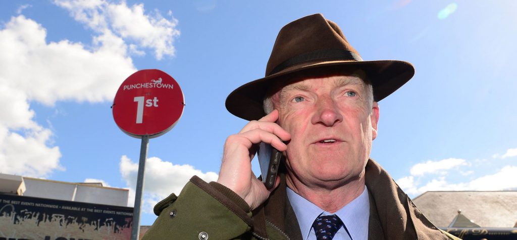 Trainer Willie Mullins on the phone