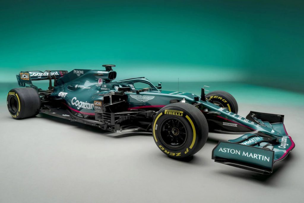 Aston Martin's new F1 car in the famous racing green