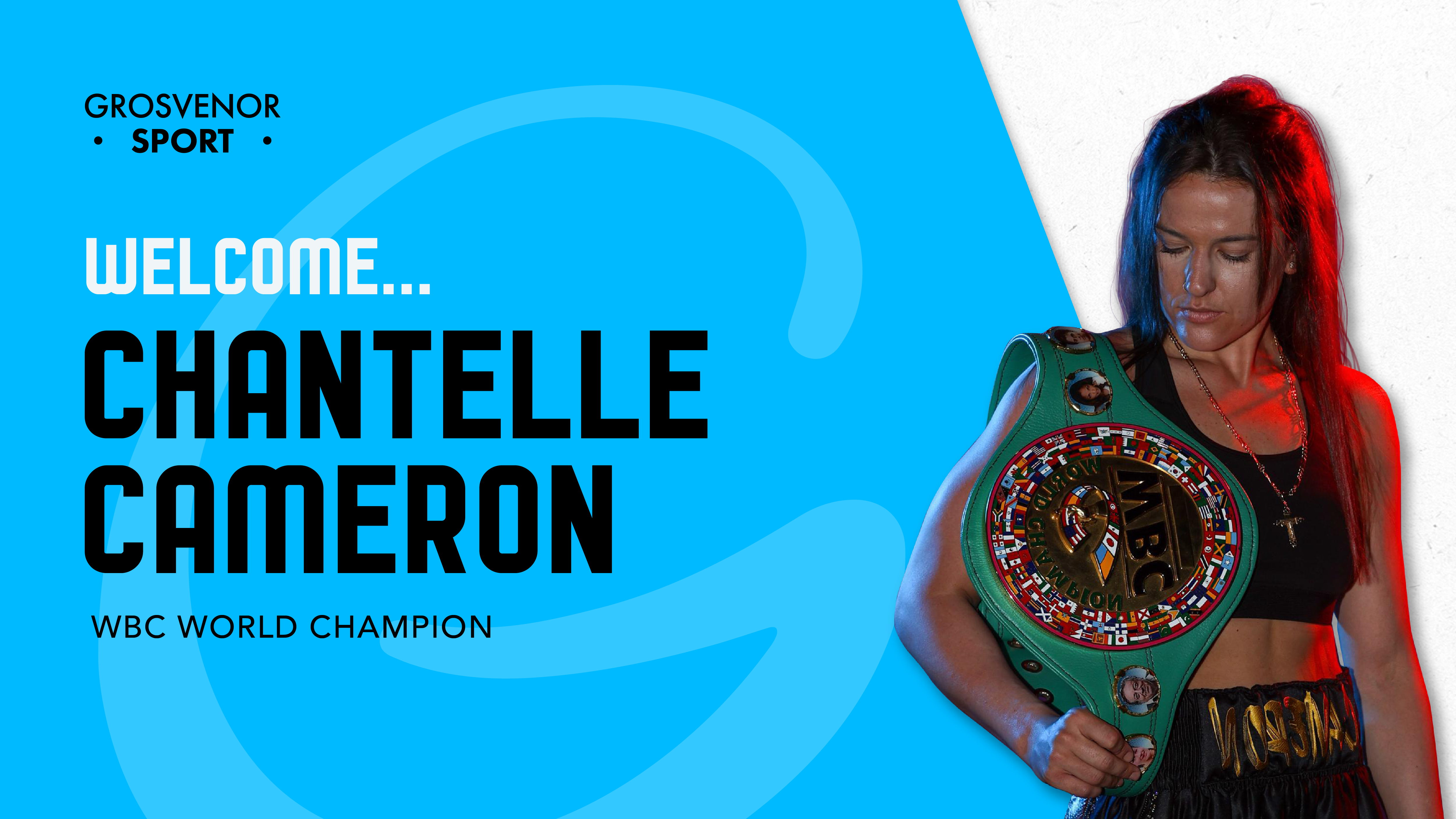In the blue corner… Chantelle Cameron teams up with Grosvenor Sport!